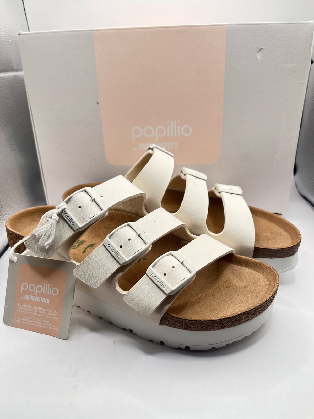 Papillio by Birkenstock New Women's EU38 USL7 M5 Florida Pap III Narrow-Eggshell